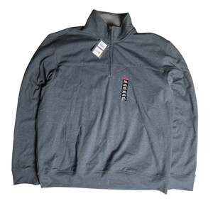 NWT Van Heusen Flex Gray 1/4 Zip-Up Pullover Men 2XL